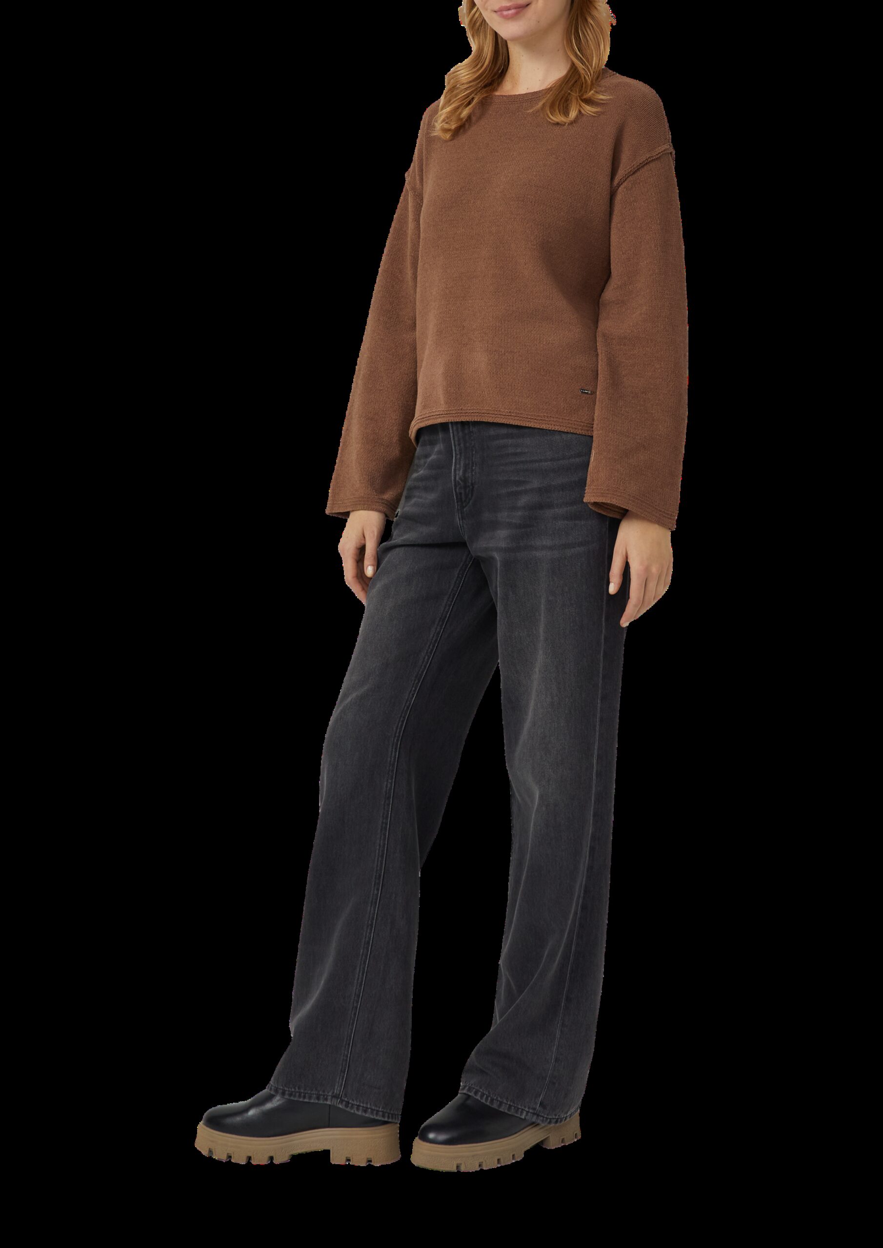 Weicher Strickpullover mit Naht-Details