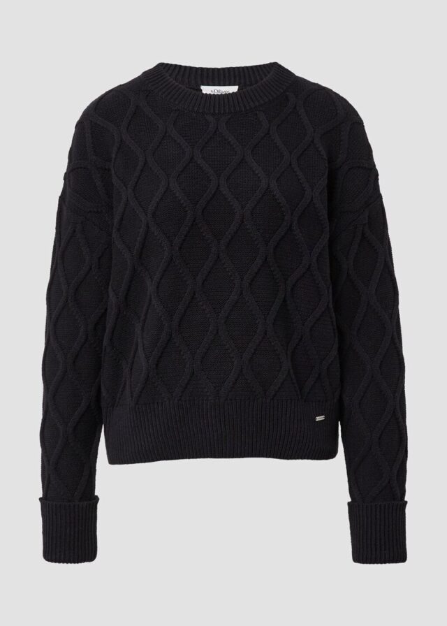 Pullover im Relaxed Fit mit Zopfmuster