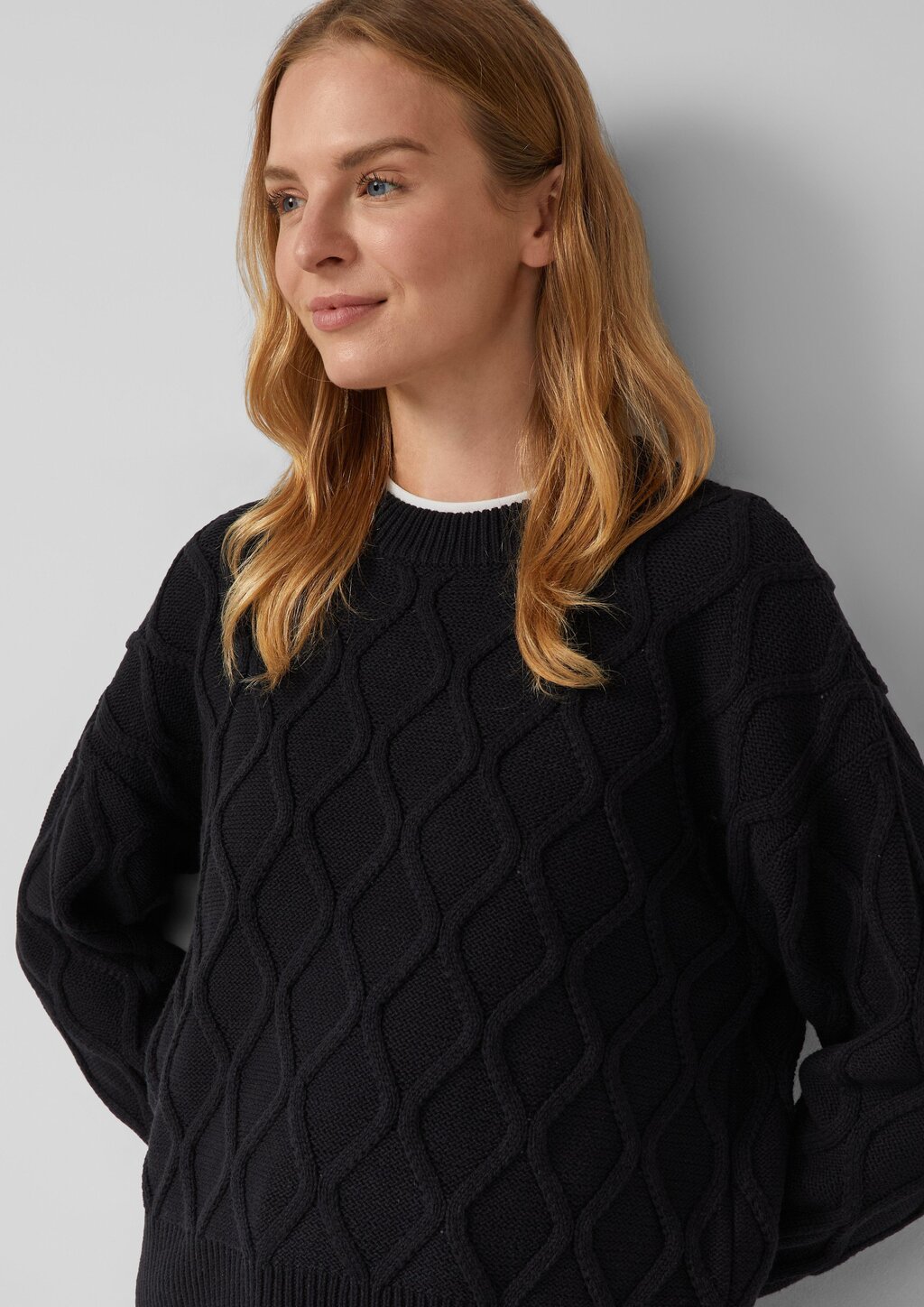 Pullover im Relaxed Fit mit Zopfmuster