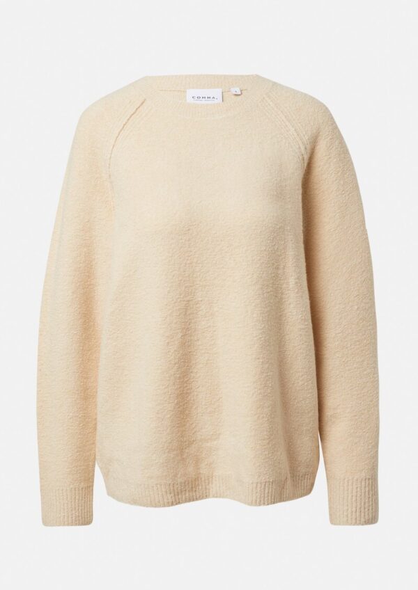 Oversized Strickpullover aus Bouclé mit Stickdetail am Rücken