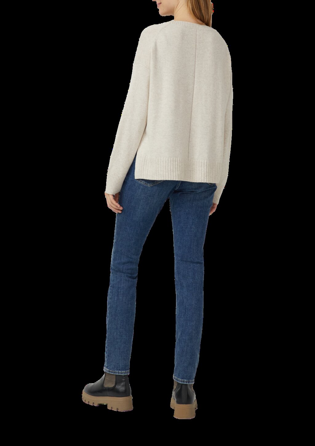 Strickpullover mit Seitenschlitzen