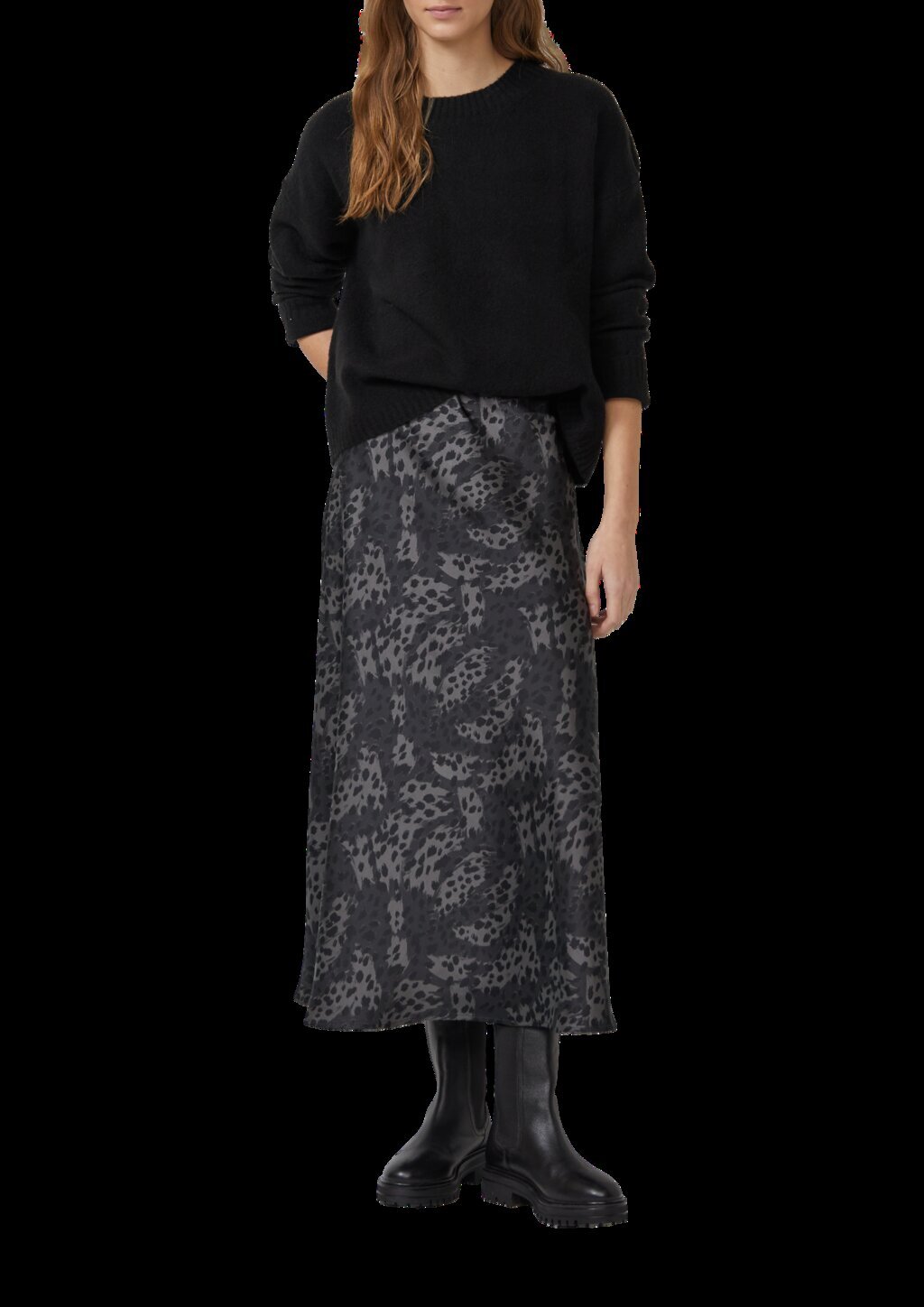 Leichter Midirock mit Elastikbund