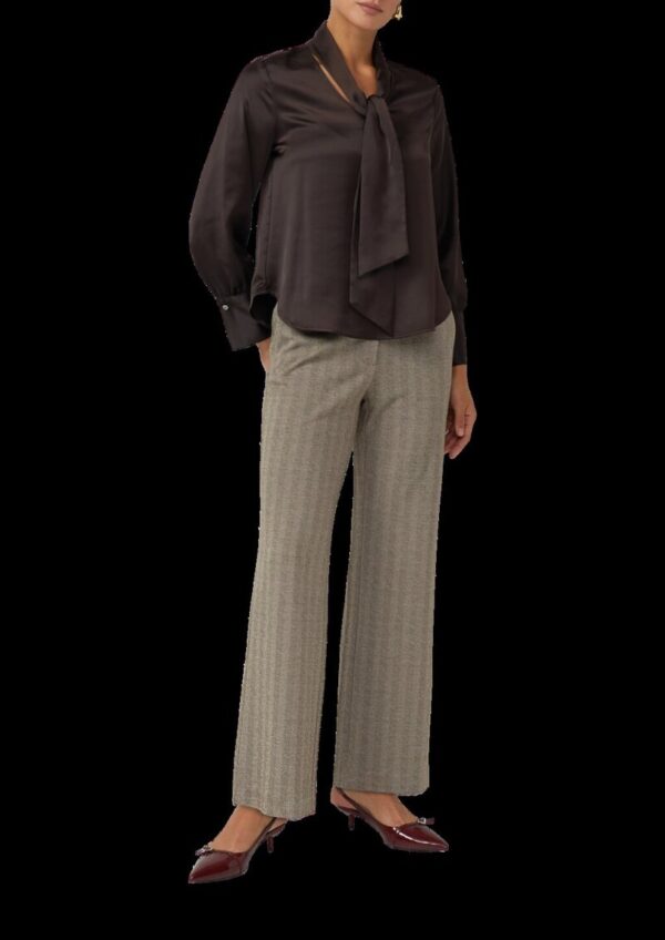 Satin-Bluse mit eleganter Kragen-Schluppe