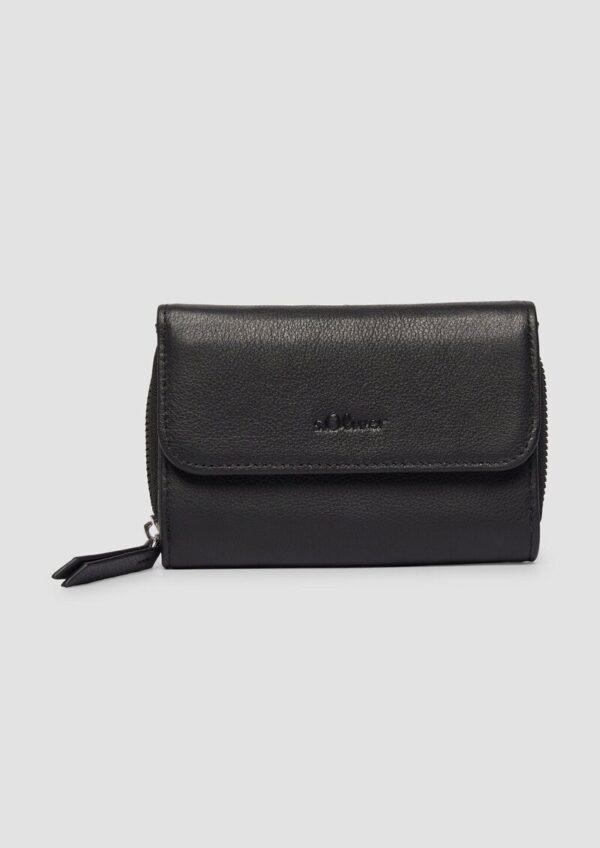 Geräumige Echtleder-Geldbörse mit extra Reißverschlussfach