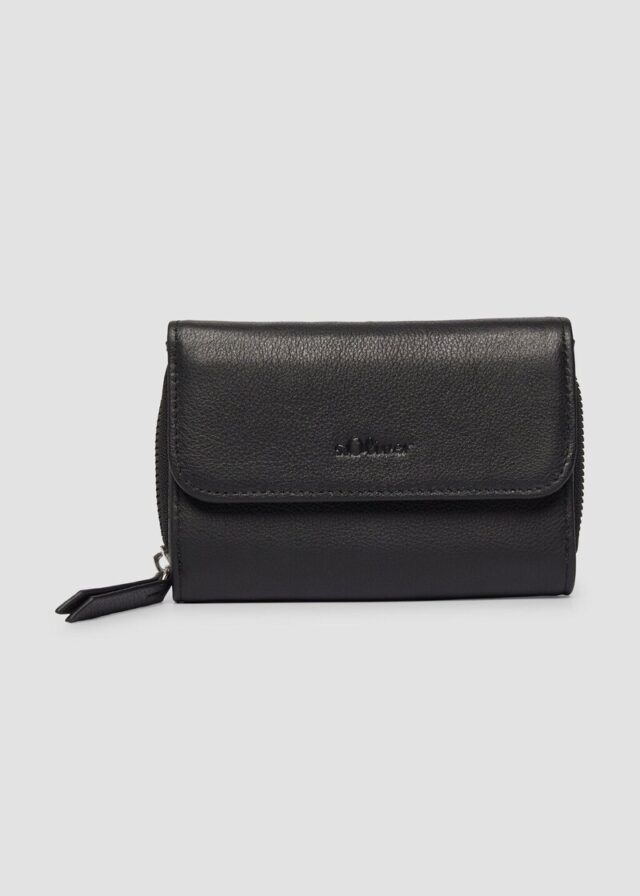 Geräumige Echtleder-Geldbörse mit extra Reißverschlussfach