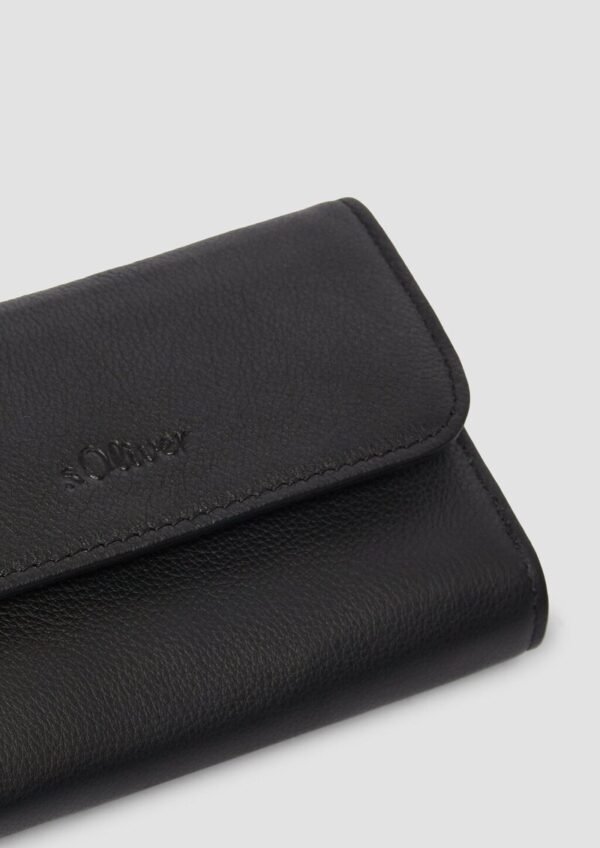 Geräumige Echtleder-Geldbörse mit extra Reißverschlussfach