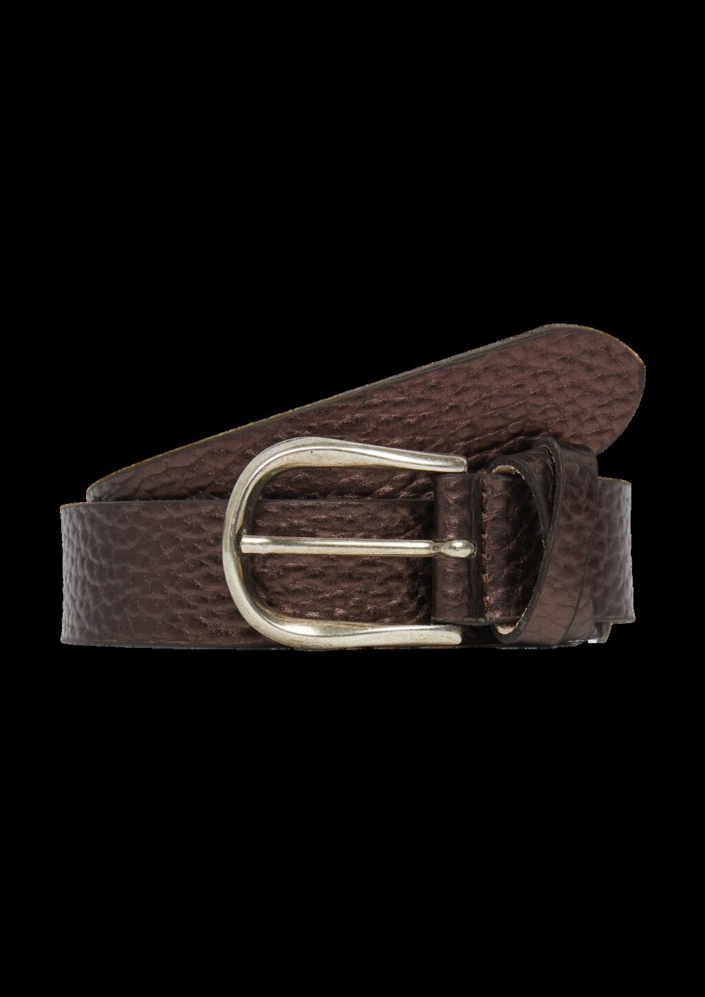 Ledergürtel mit Metallic-Oberfläche