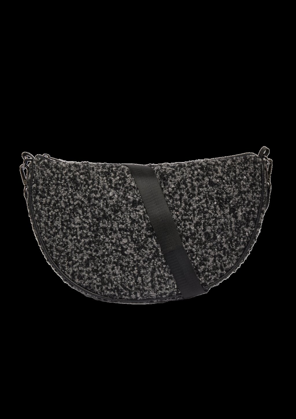 Half-Moon-Bag aus Fake Fur mit längenverstellbarem Schultergurt