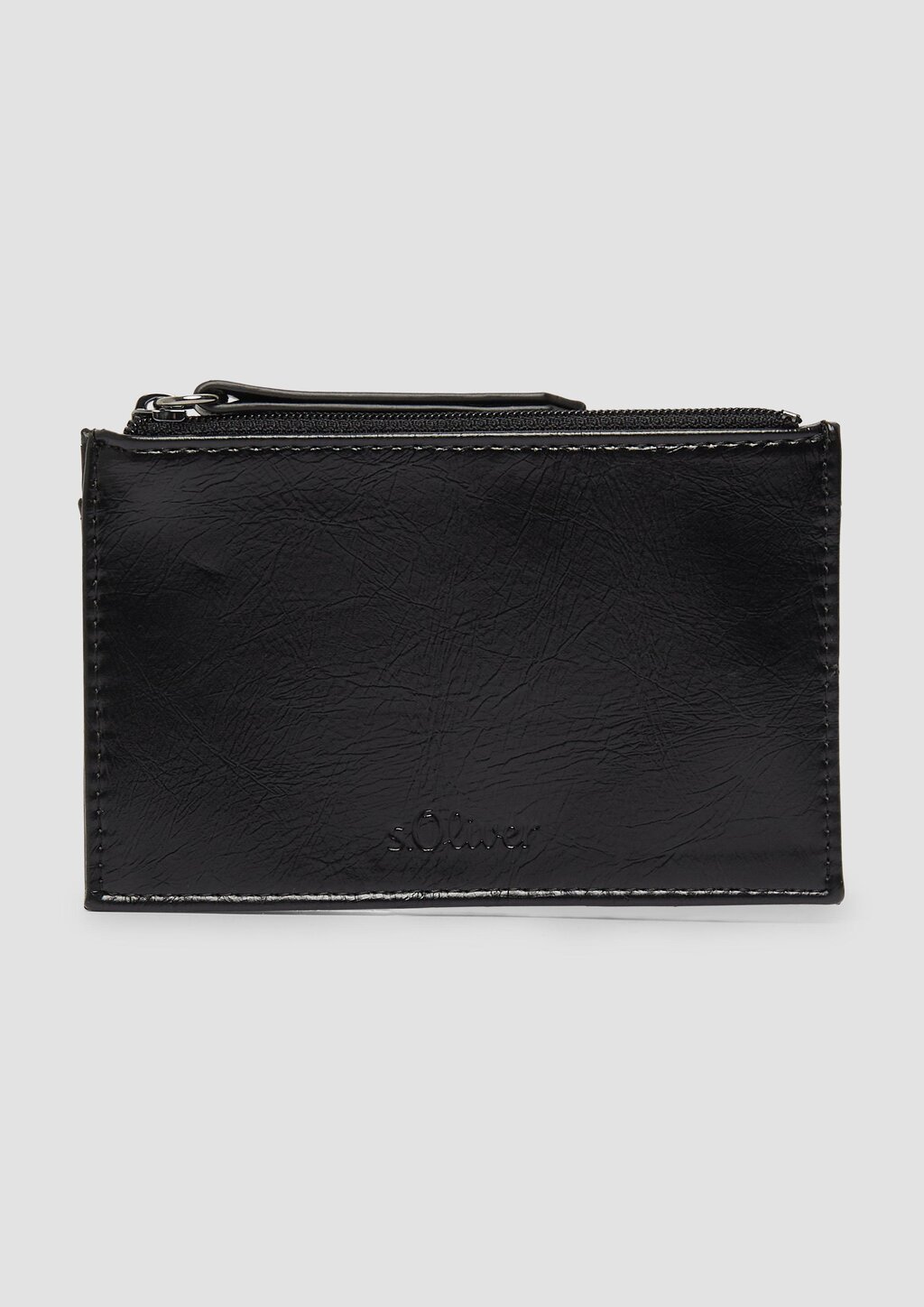 Schmale Gedbörse aus Lederimitat mit Kartenfächern und Münzfach mit Reißverschluss