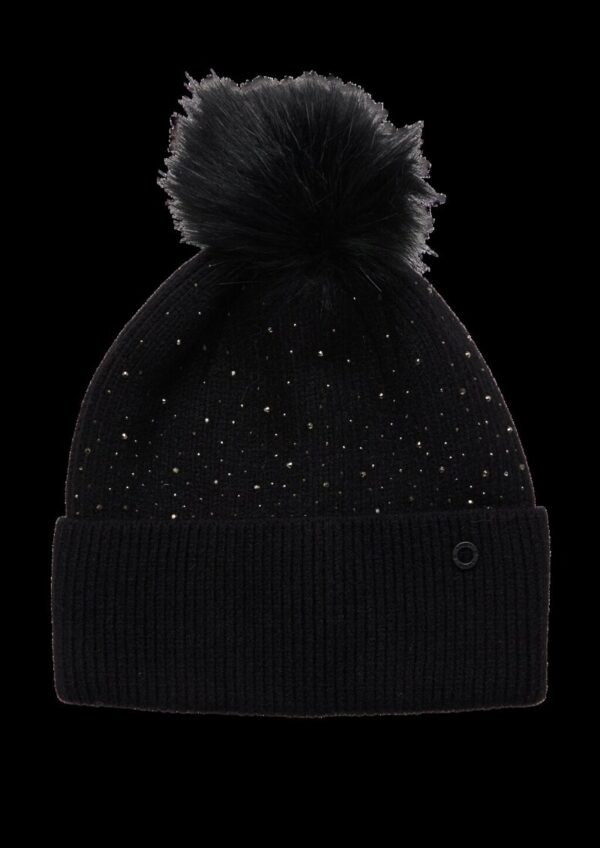 Strickmütze mit Schmucksteinen