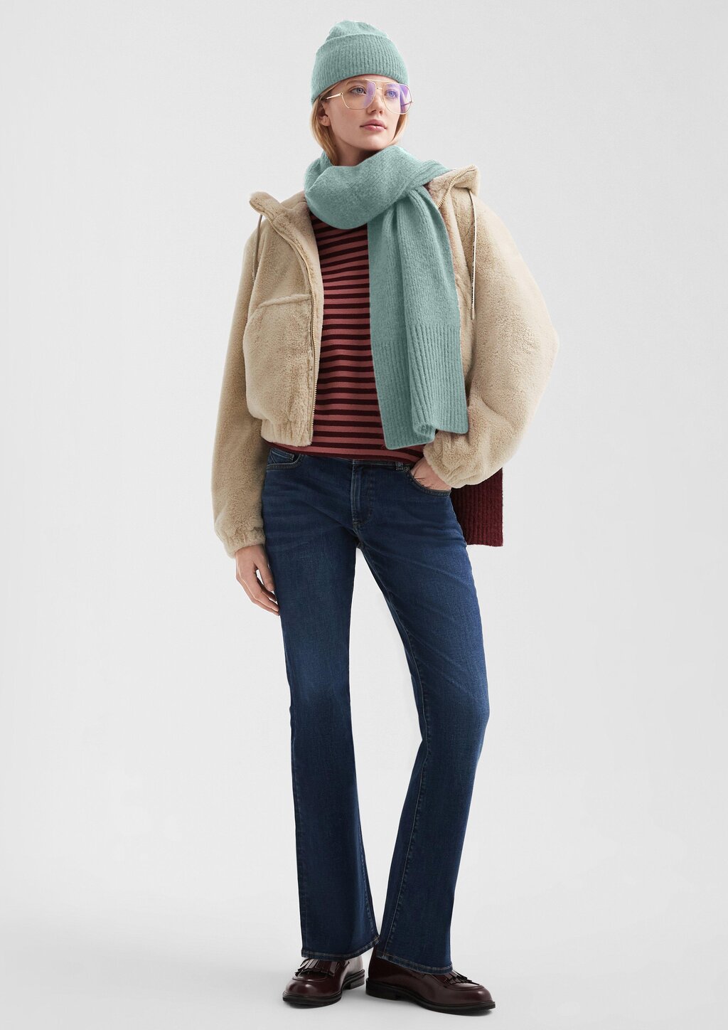 Kuschelige Mütze mit Umschlag