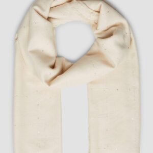 Breiter Schal mit umlaufenden Fransen und Pailletten-Details