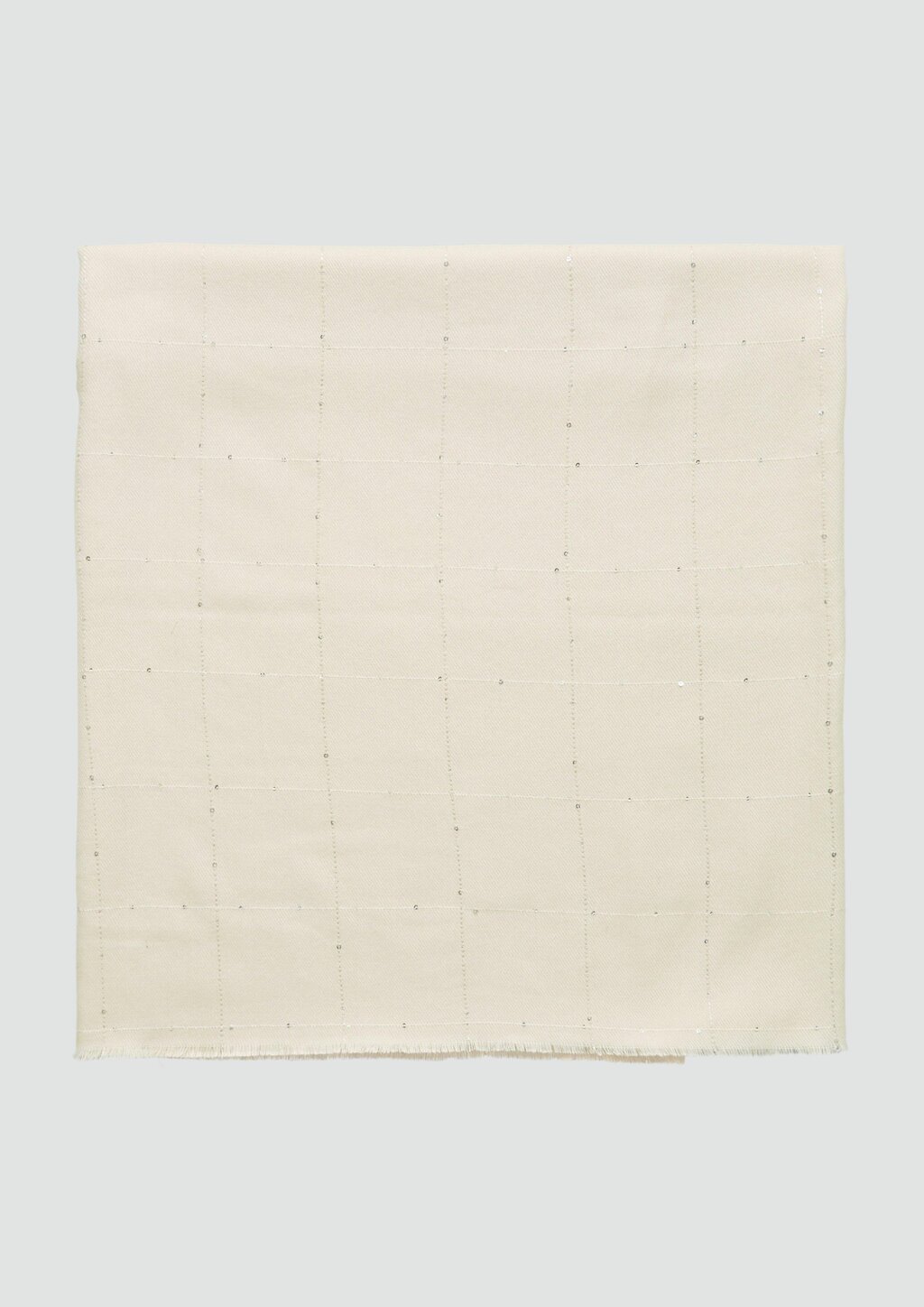 Breiter Schal mit umlaufenden Fransen und Pailletten-Details