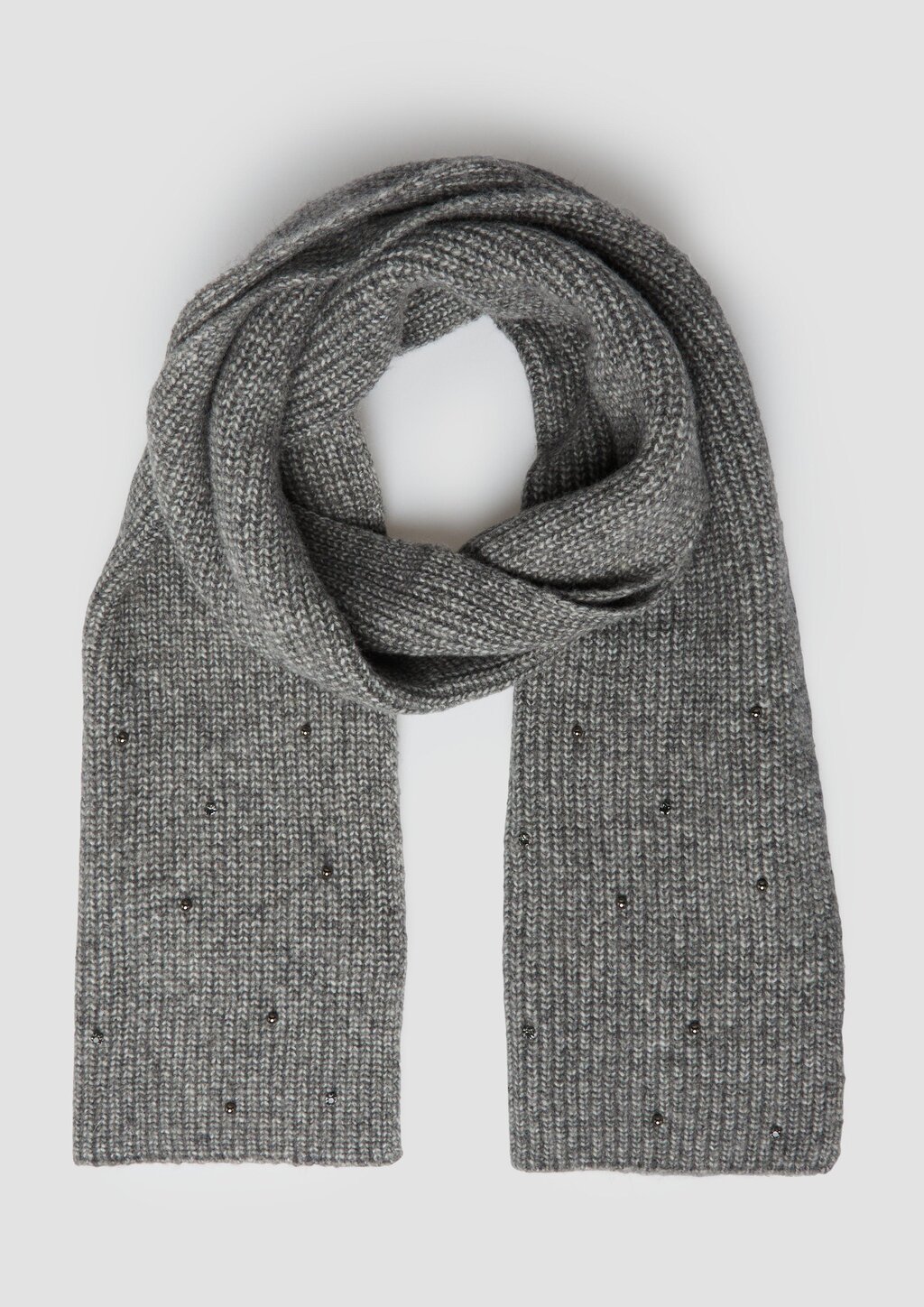 Breiter Strickschal mit Schmuckperlen-Details