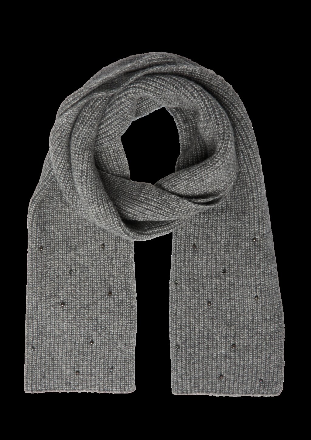 Breiter Strickschal mit Schmuckperlen-Details