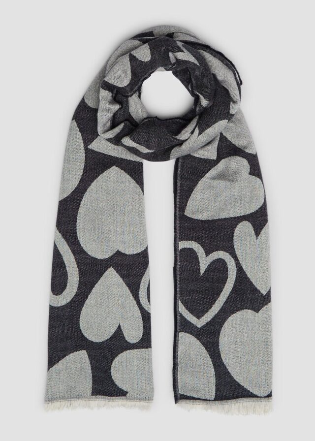 Schal mit Fransen und Artwork