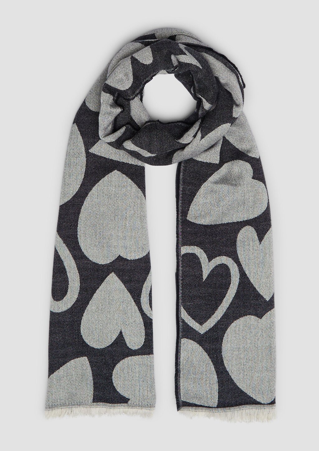 Schal mit Fransen und Artwork