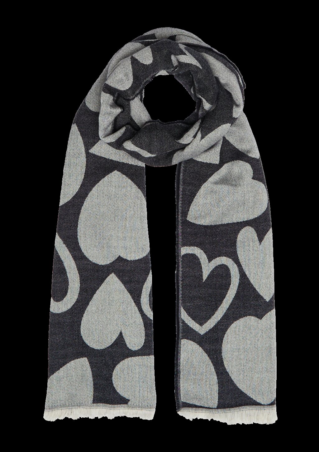 Schal mit Fransen und Artwork