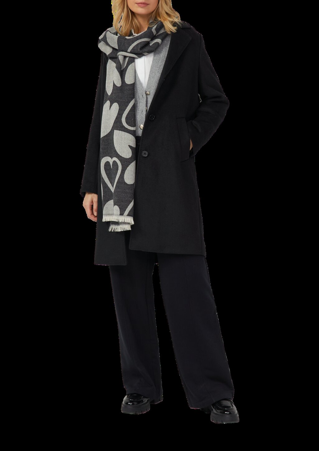 Schal mit Fransen und Artwork