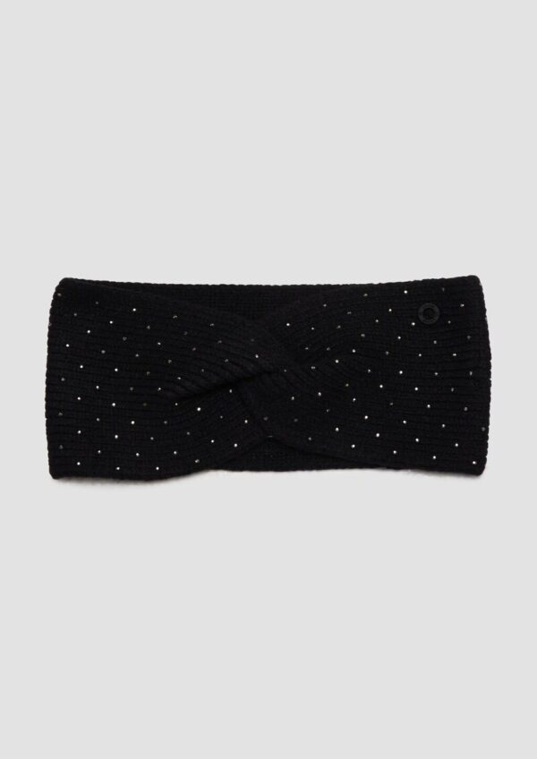 Stirnband aus Strick mit Schmucksteinen