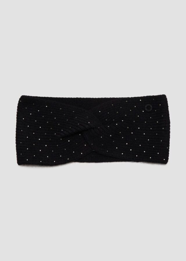 Stirnband aus Strick mit Schmucksteinen