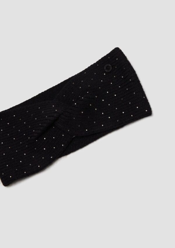 Stirnband aus Strick mit Schmucksteinen