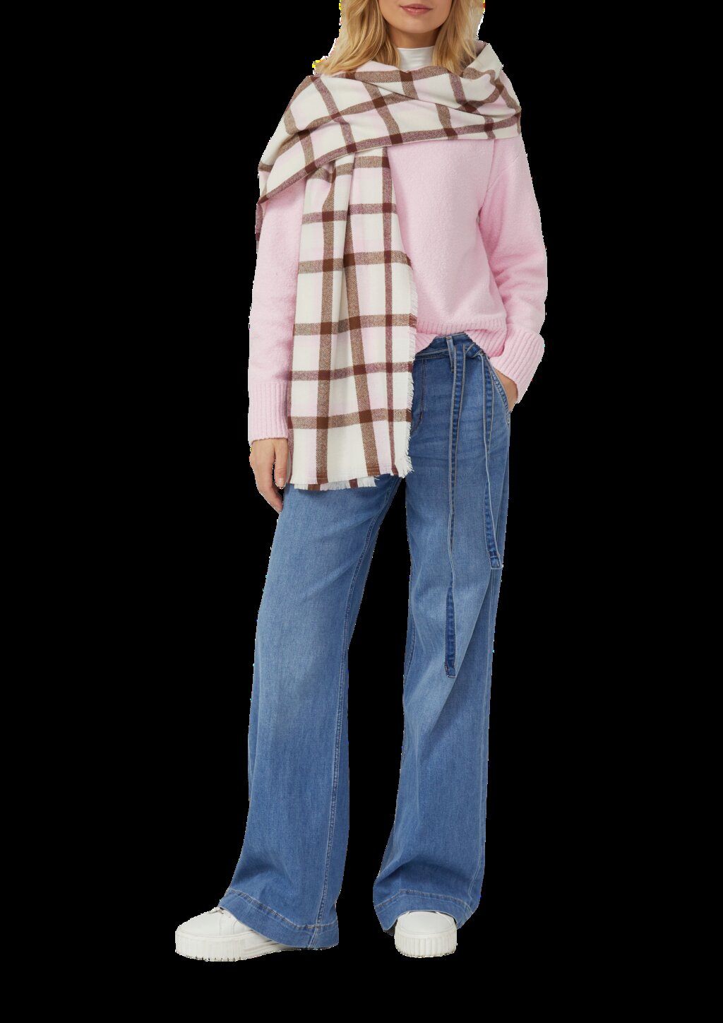 Dünner Schal mit Karo-Muster