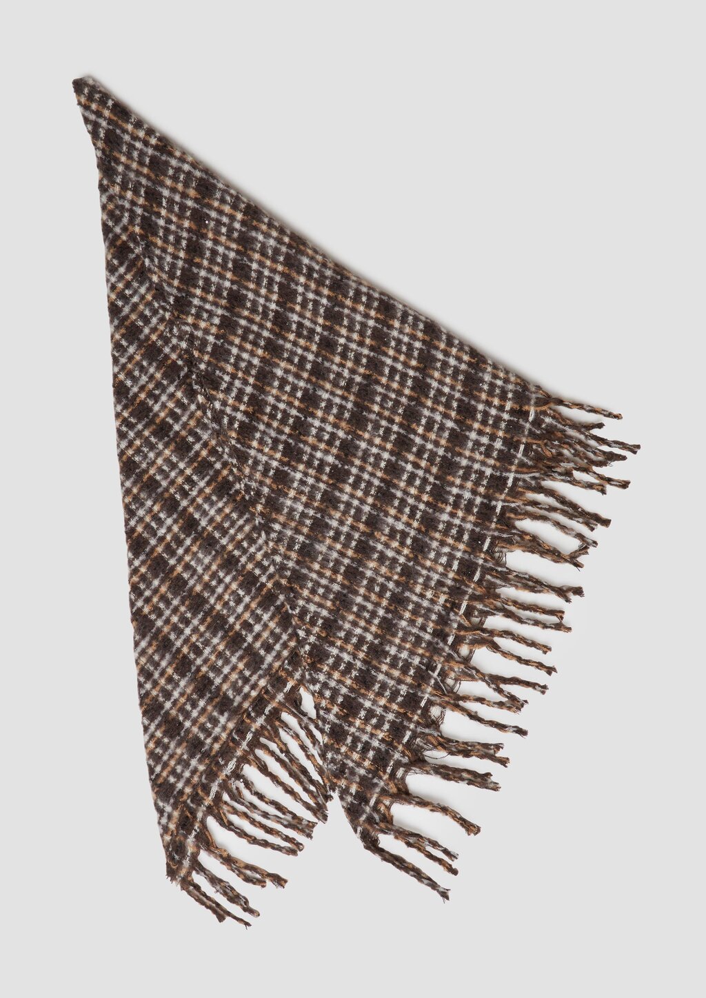 Gebürstetes Dreieckstuch mit gedrehten Fransen