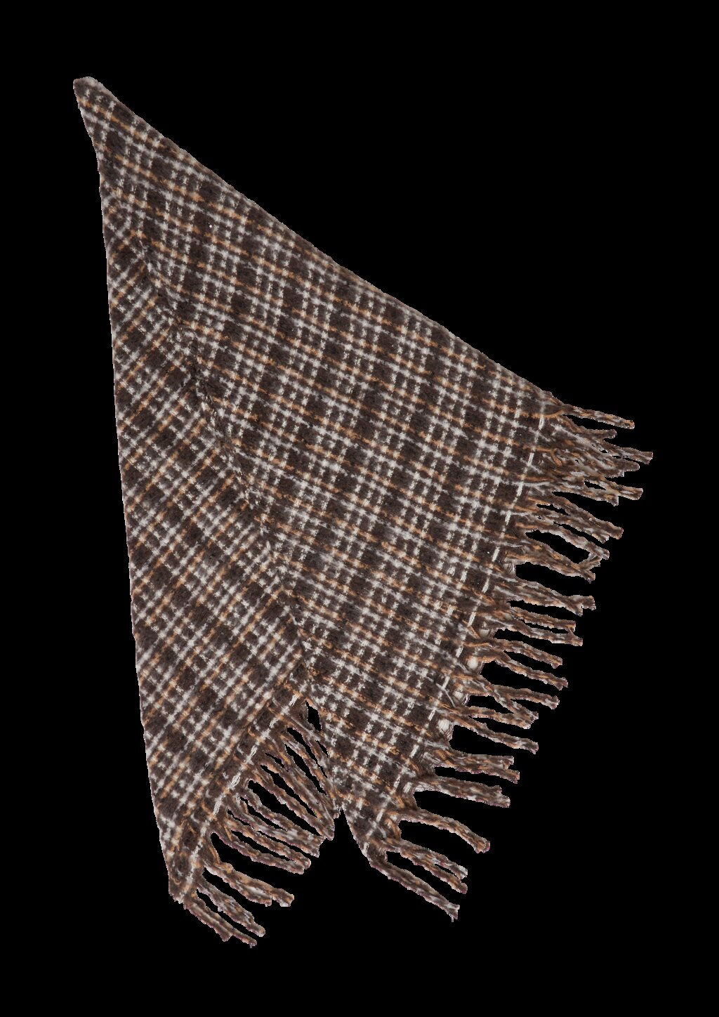 Gebürstetes Dreieckstuch mit gedrehten Fransen