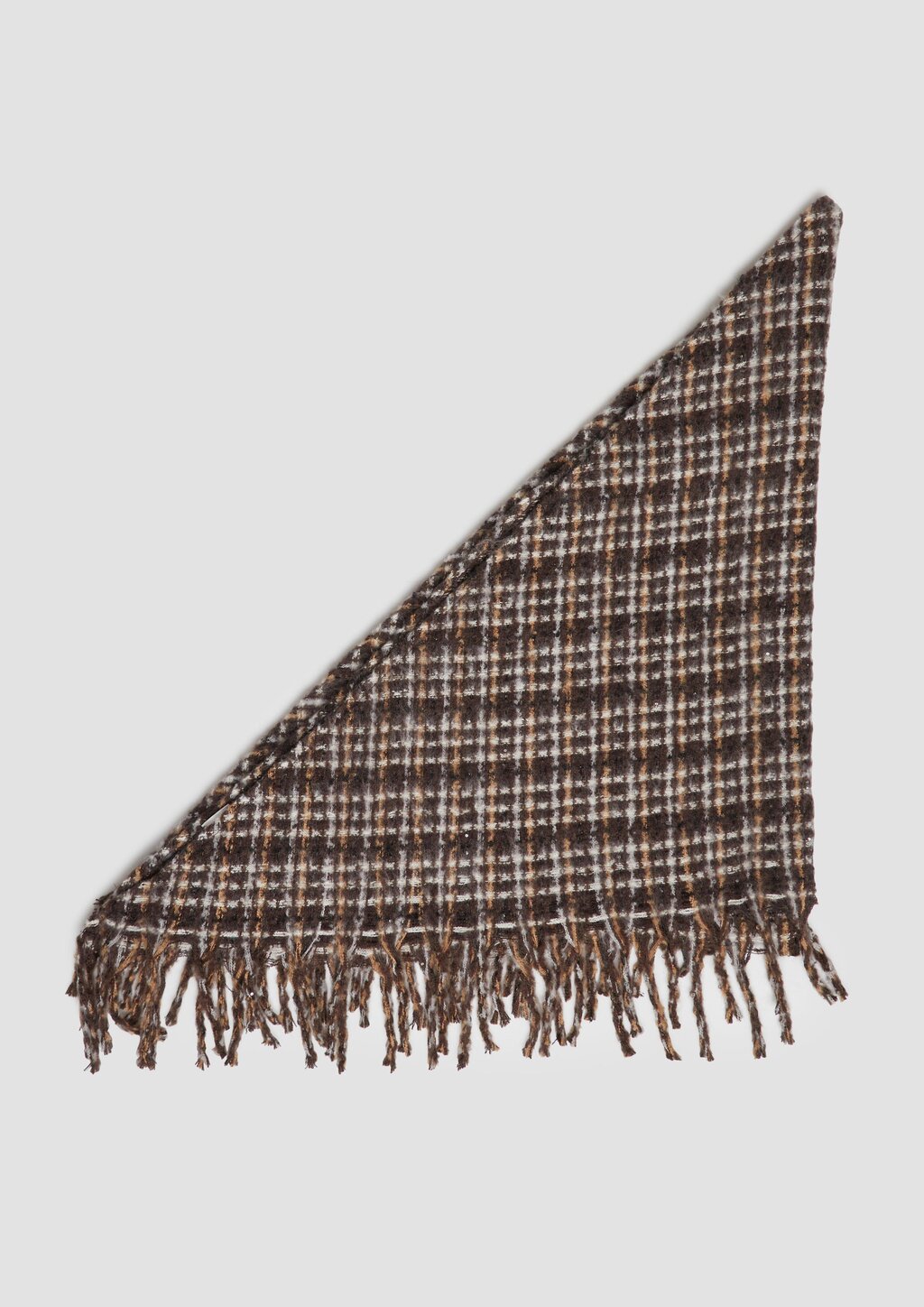 Gebürstetes Dreieckstuch mit gedrehten Fransen