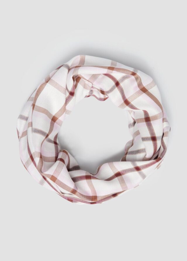 Karierter Loop-Schal aus Viskose-Modal-Mix