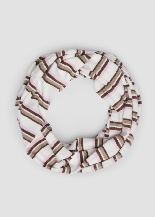 Feinstrick Loop-Schal mit Streifenmuster