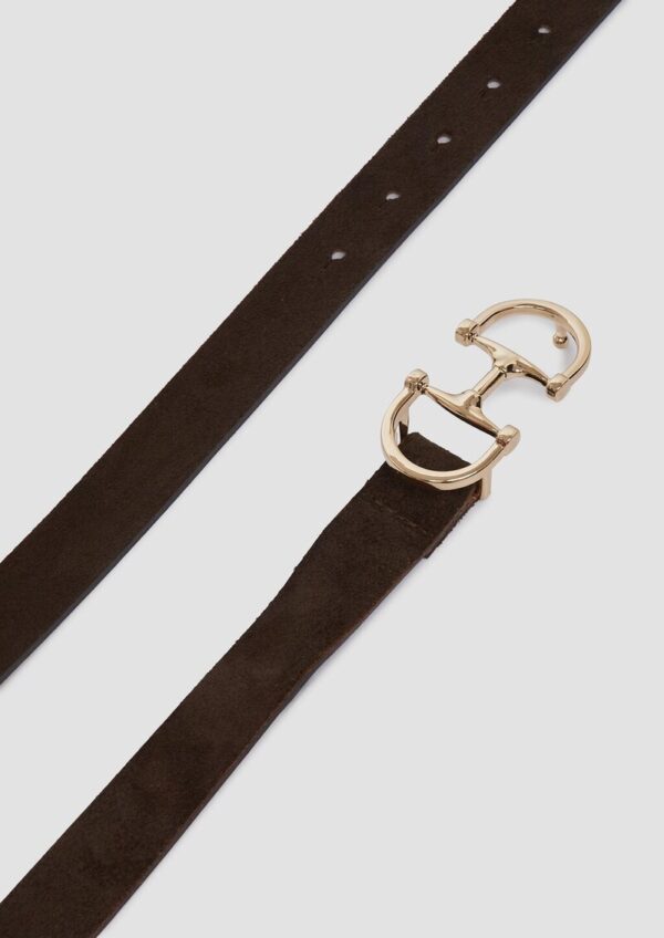 Veloursleder-Gürtel mit eleganter Metall-Schließe