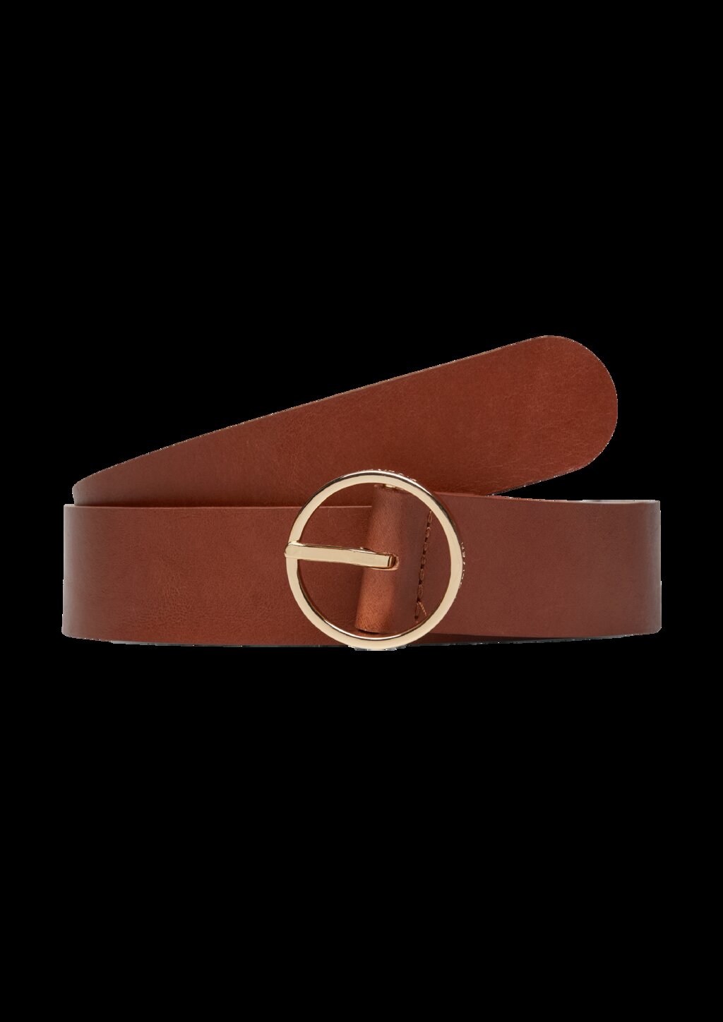 Ledergürtel mit runder Schnalle mit Logo-Gravuren