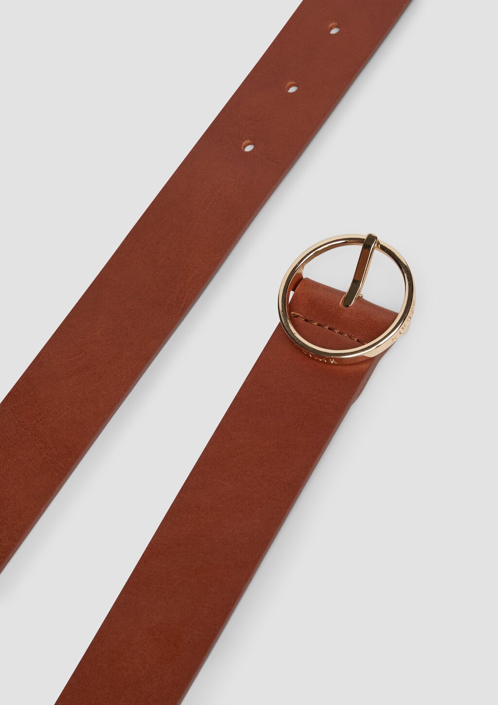 Ledergürtel mit runder Schnalle mit Logo-Gravuren