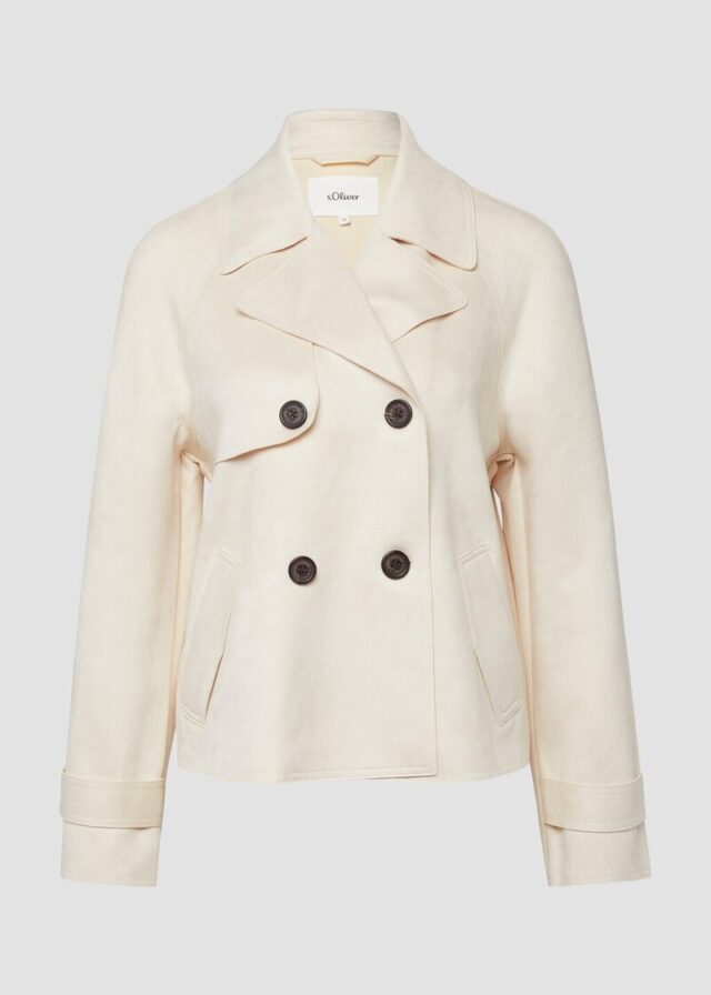 Cabanjacke im Relaxed Fit in Velourslederoptik