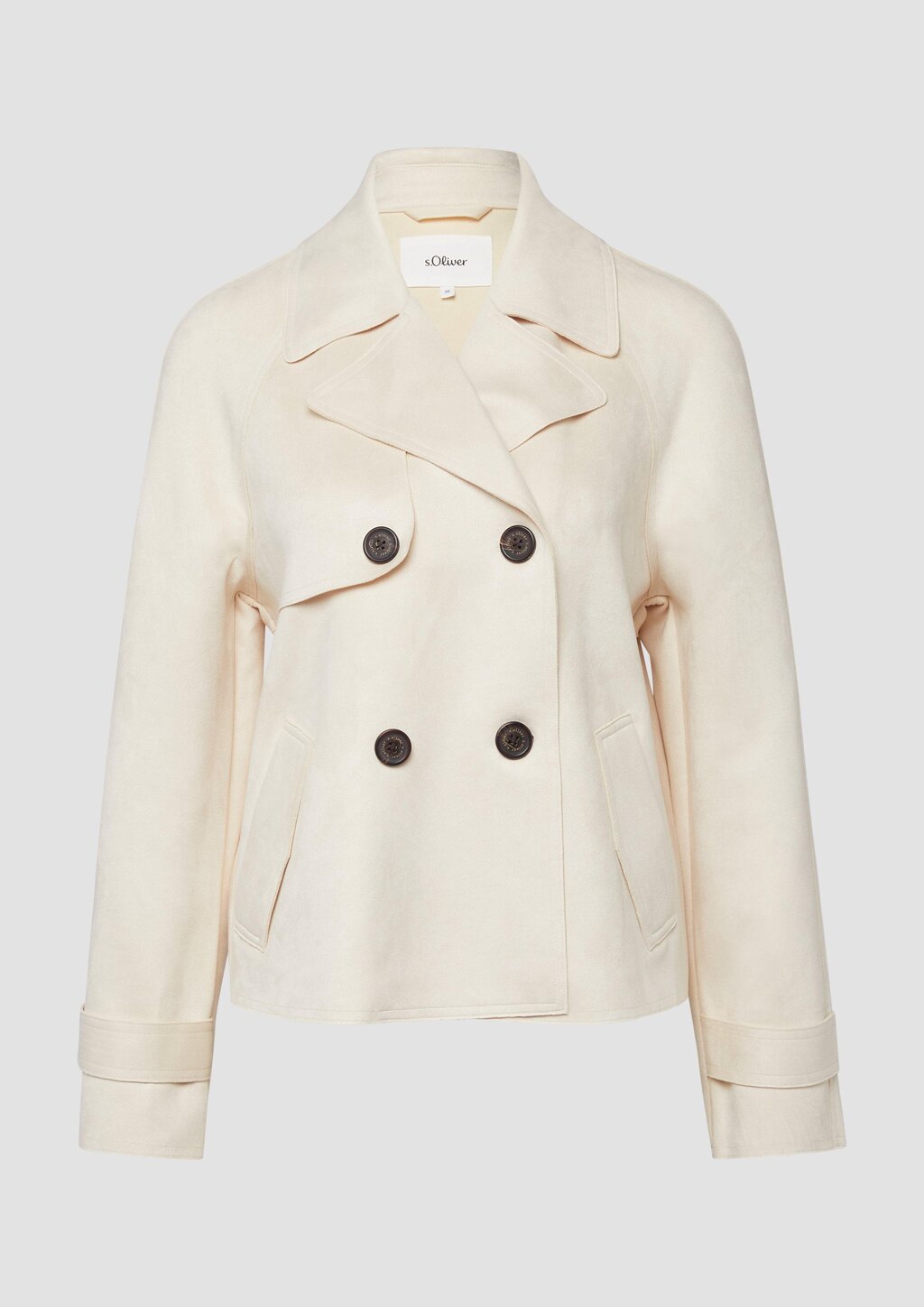 Cabanjacke im Relaxed Fit in Velourslederoptik