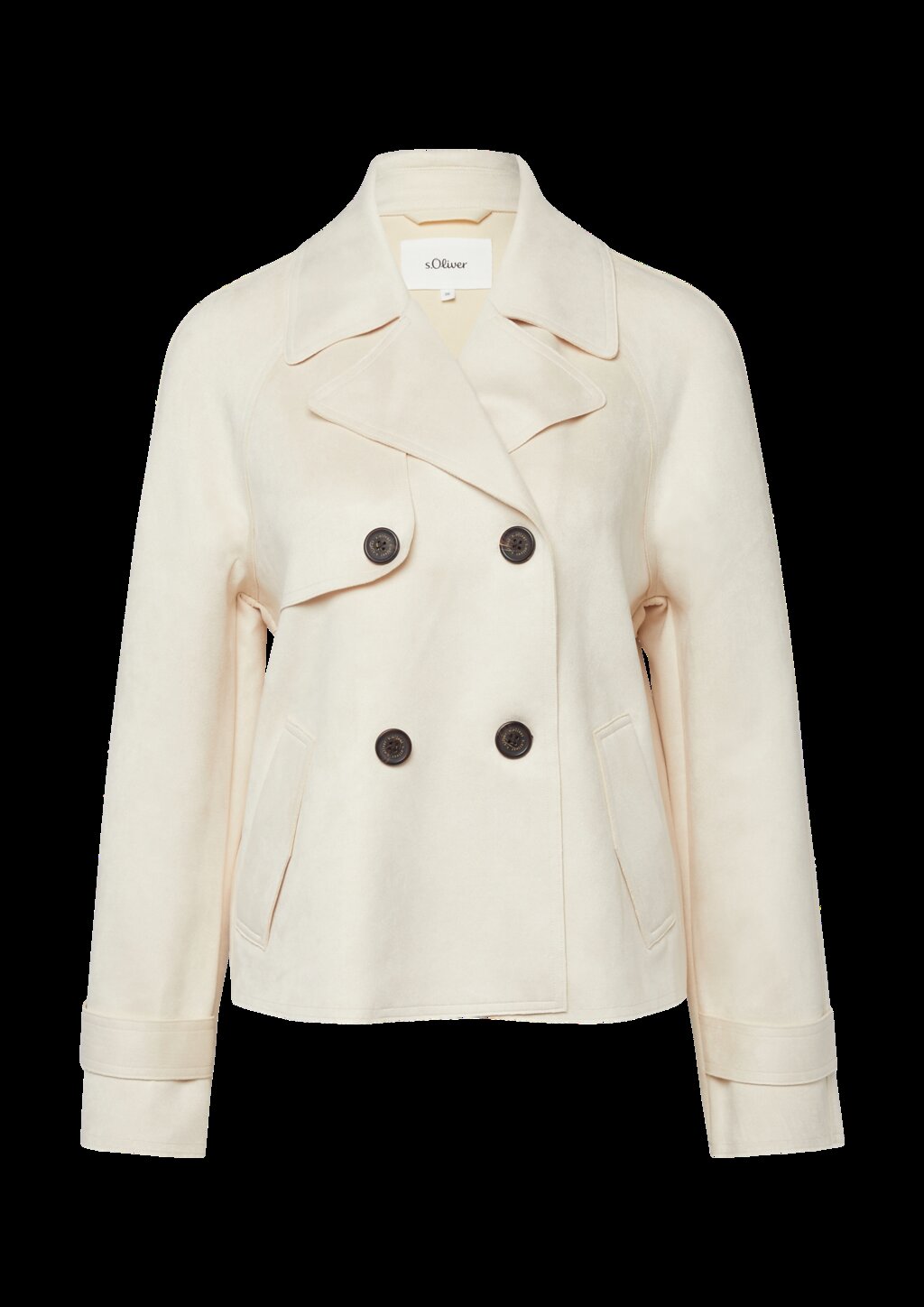 Cabanjacke im Relaxed Fit in Velourslederoptik