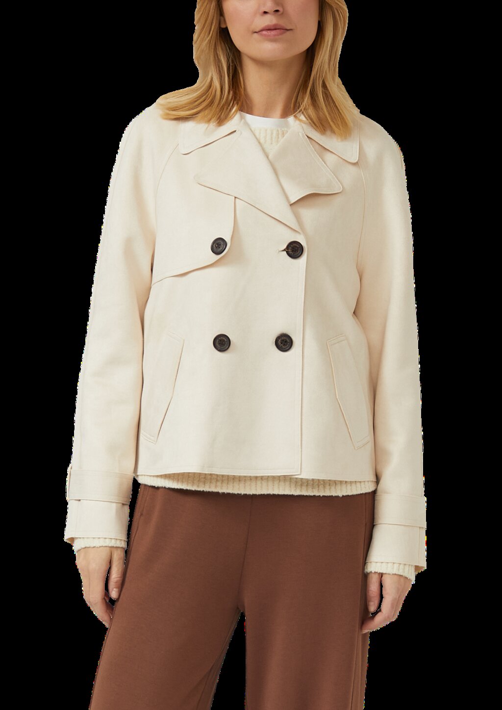 Cabanjacke im Relaxed Fit in Velourslederoptik