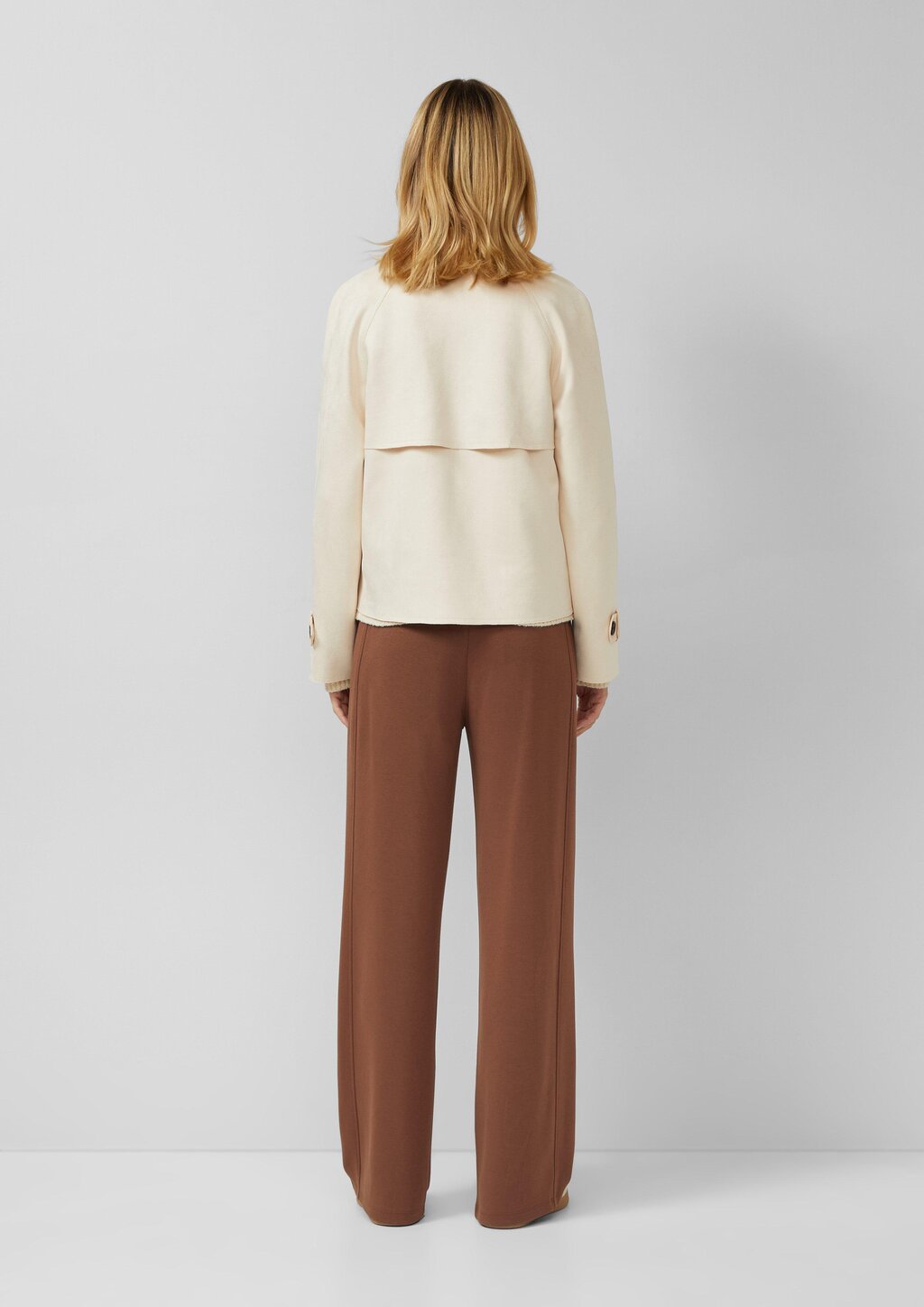 Cabanjacke im Relaxed Fit in Velourslederoptik