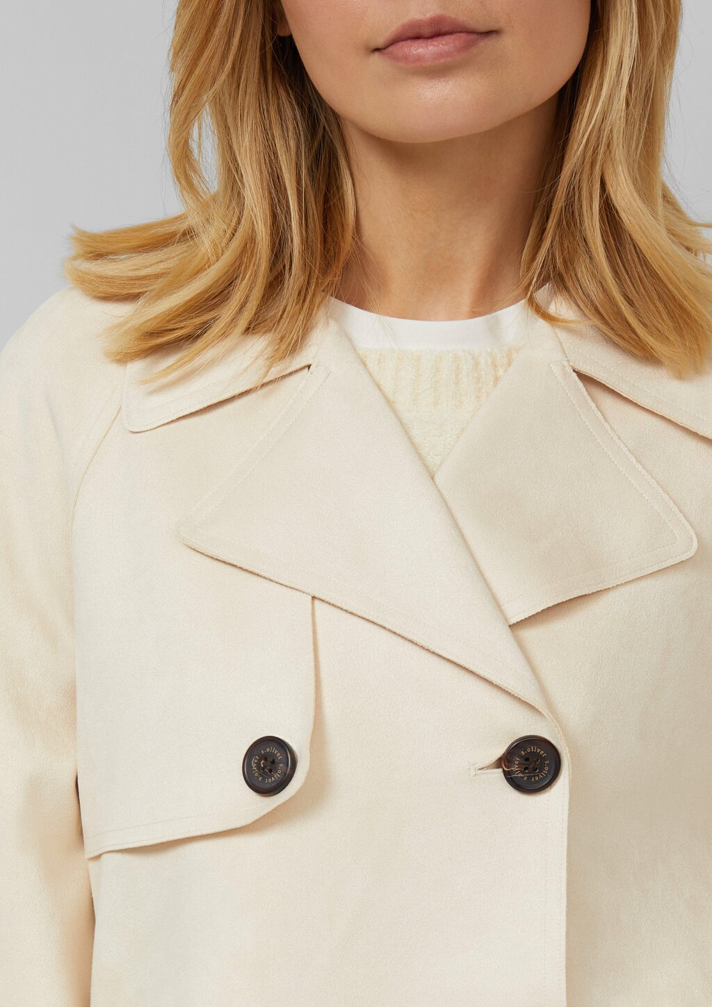 Cabanjacke im Relaxed Fit in Velourslederoptik