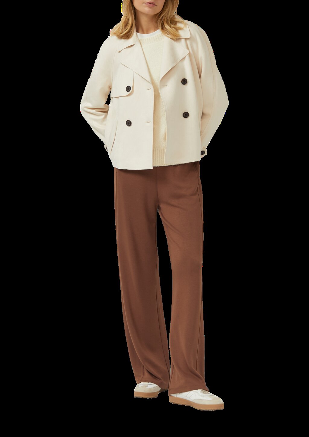 Cabanjacke im Relaxed Fit in Velourslederoptik