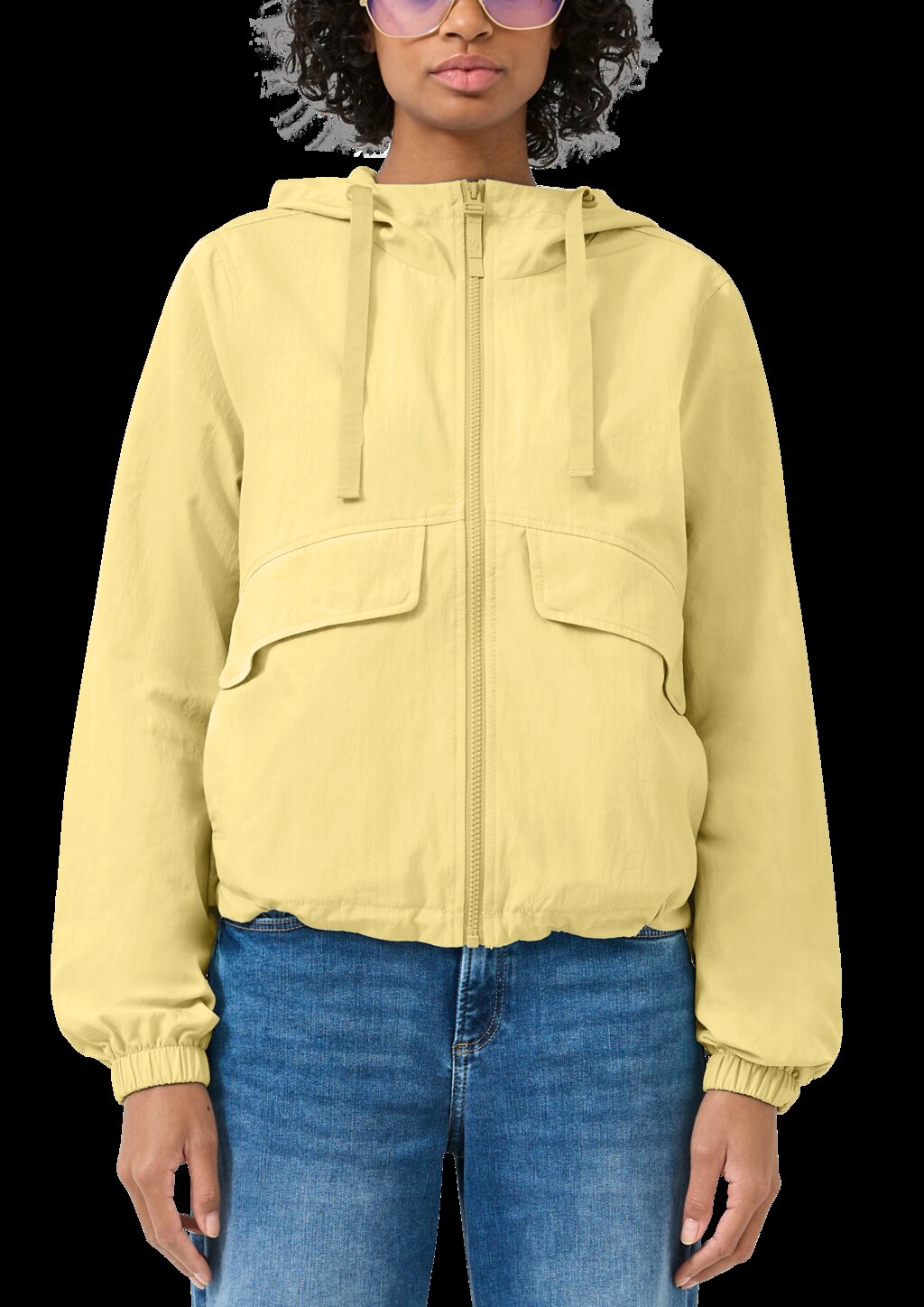 Nylonjacke mit verstellbarem Saum und Kapuze