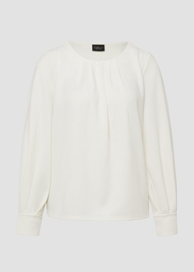 Bluse aus Jersey-Crêpe mit Faltendetails