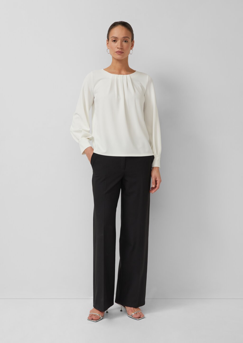 Bluse aus Jersey-Crêpe mit Faltendetails