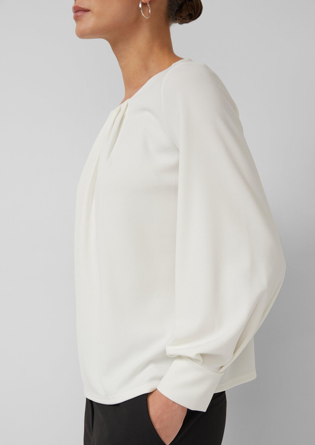 Bluse aus Jersey-Crêpe mit Faltendetails