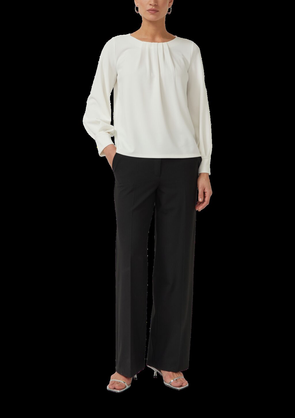 Bluse aus Jersey-Crêpe mit Faltendetails