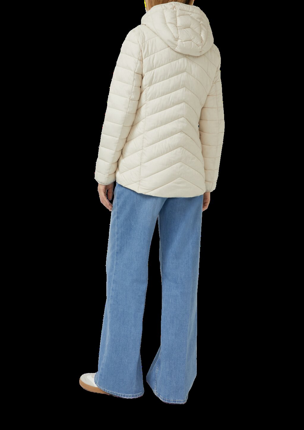 Gesteppte Jacke mit abnehmbarer Kapuze im Slim Fit