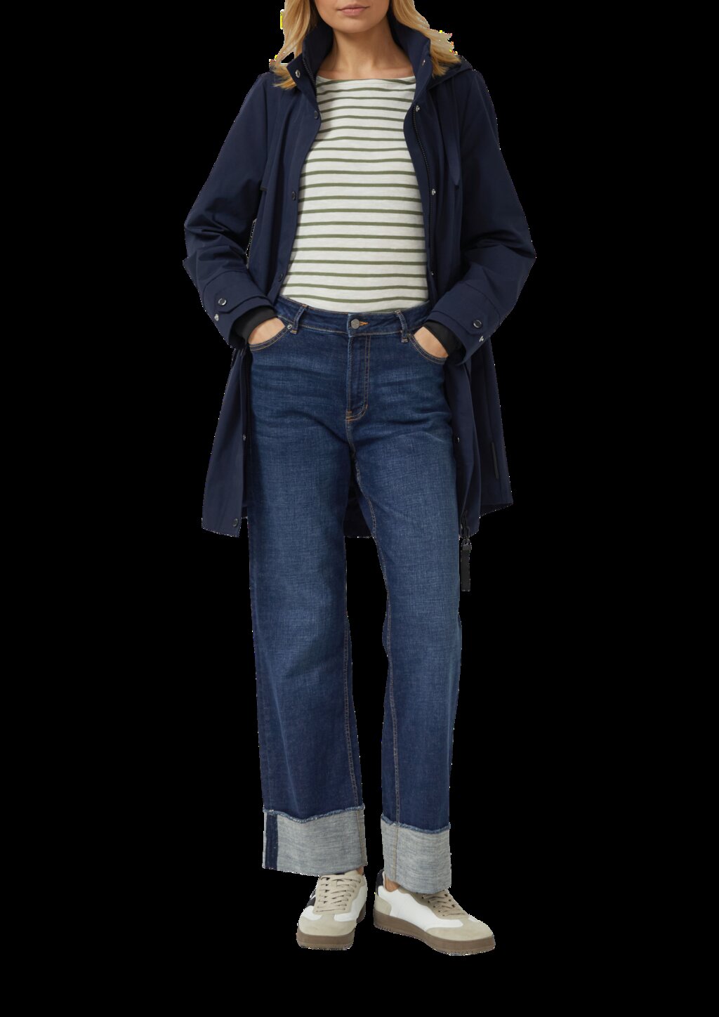 Parka mit Kapuze und Taillenregulierung