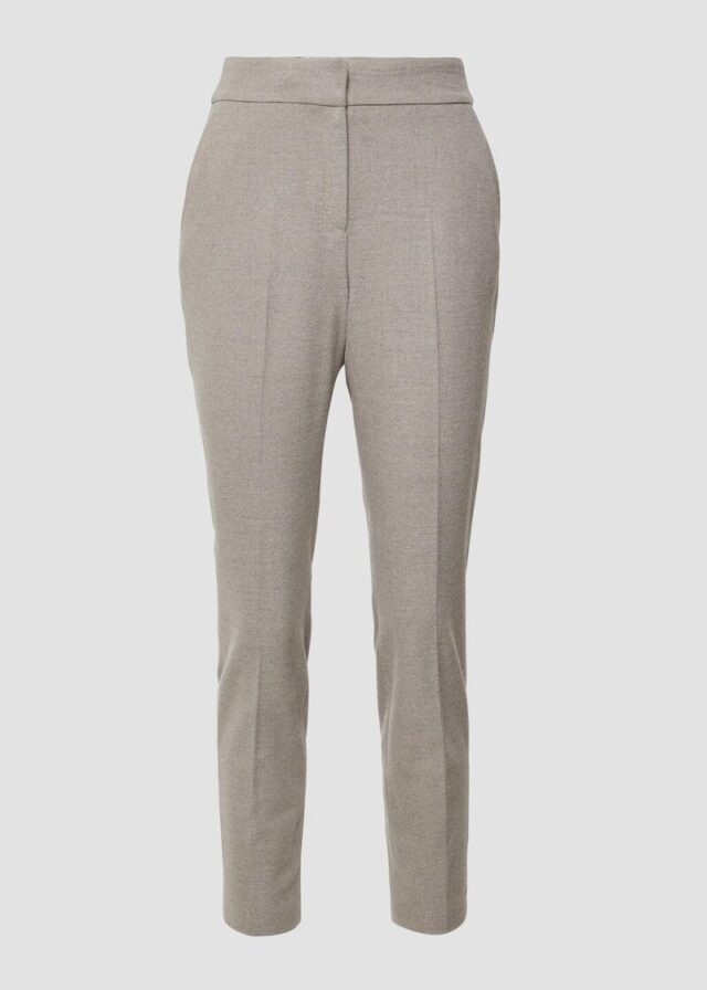 Knöchellange Flanellhose mit Bundfalte und elastischem Bund